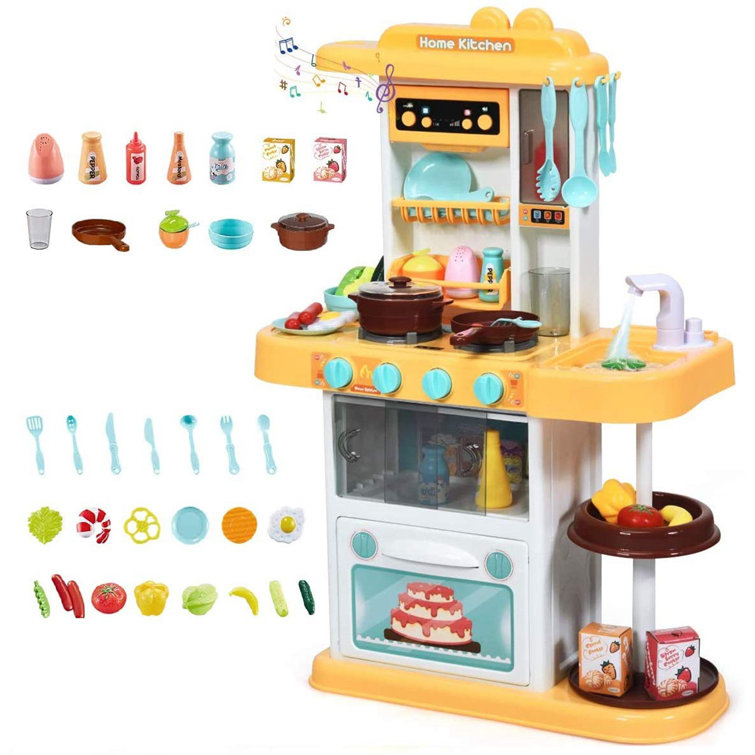 Old Hong Trading Kids Kitchen Playset, Pretend Plastic Play Kitchen Toy